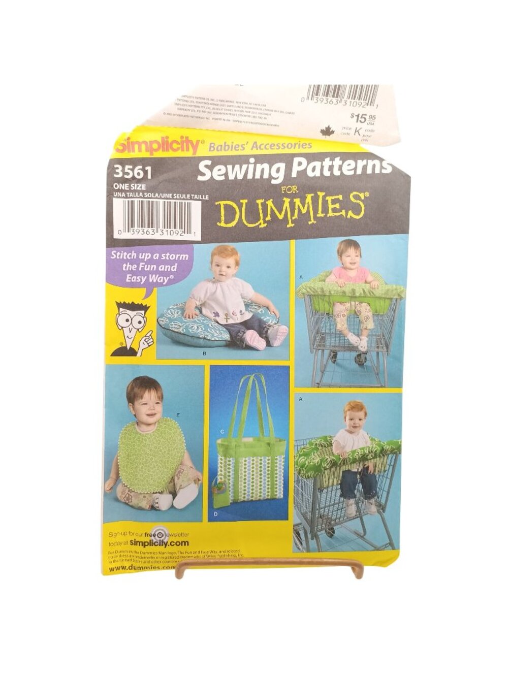 UNCUT Simplicity 3561 Sewing Patterns For Dummies Baby Accessories One Size 2007